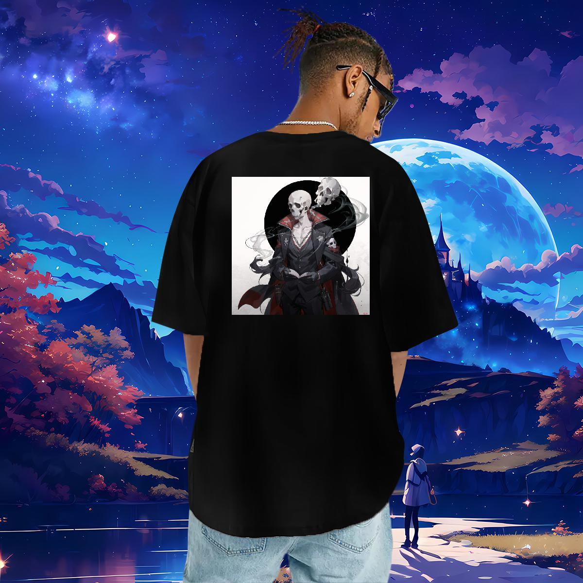 Fashion Design Men T Shirts skull Polos 230g Pure Cotton Sport Soft Custom Printing Short Sleeve Soft Couples T Shirts