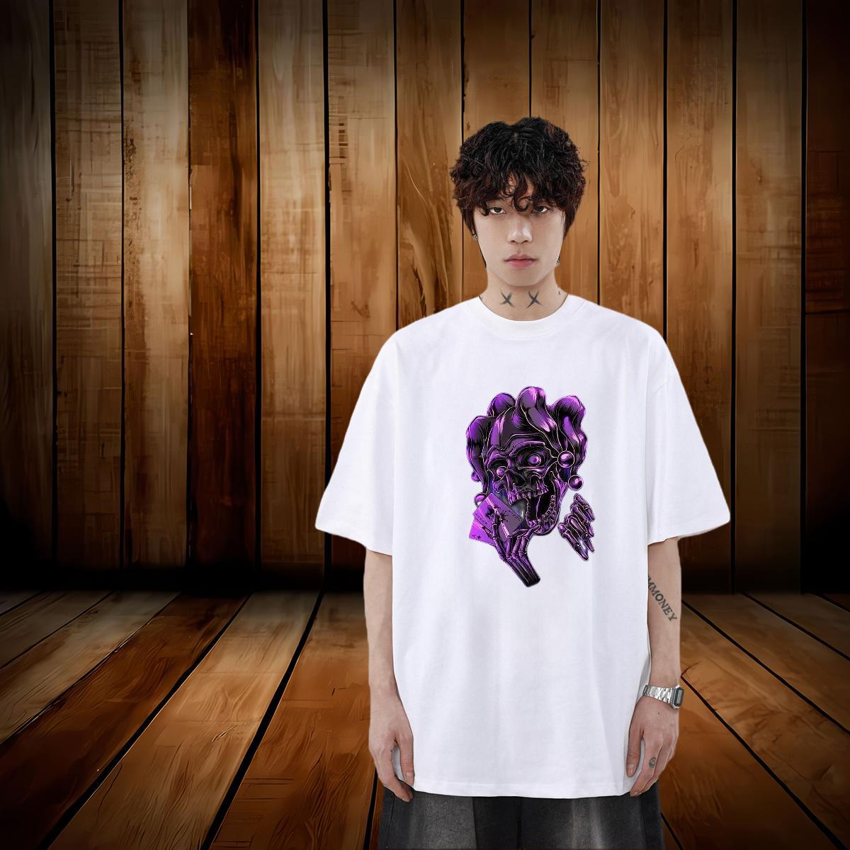 Designer Fashion Man T Shirts skull Tops 230g Pure Cotton Hip Hop Street Wholesale Custom Anime Breathable Short Sleeve Tshirt for Man Woman
