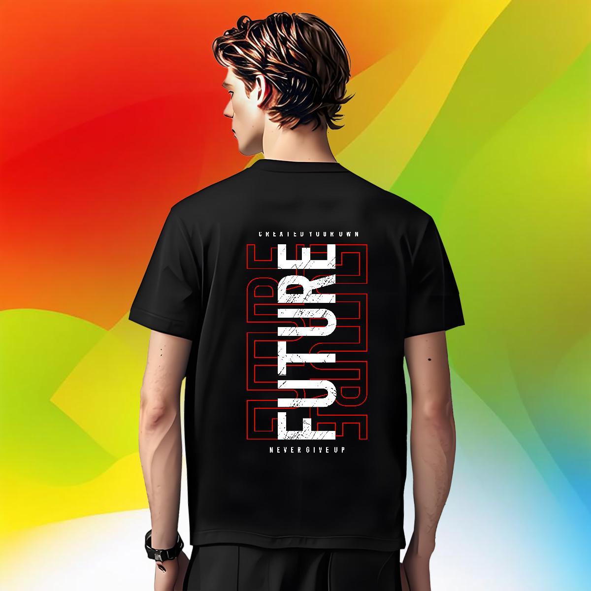 Fashion New Men T Shirts letter Tees 230g 100% Cotton High Street Hip Hop TOP Quality Anime Print Breathable Short Sleeve Men Clothes T-Shirt