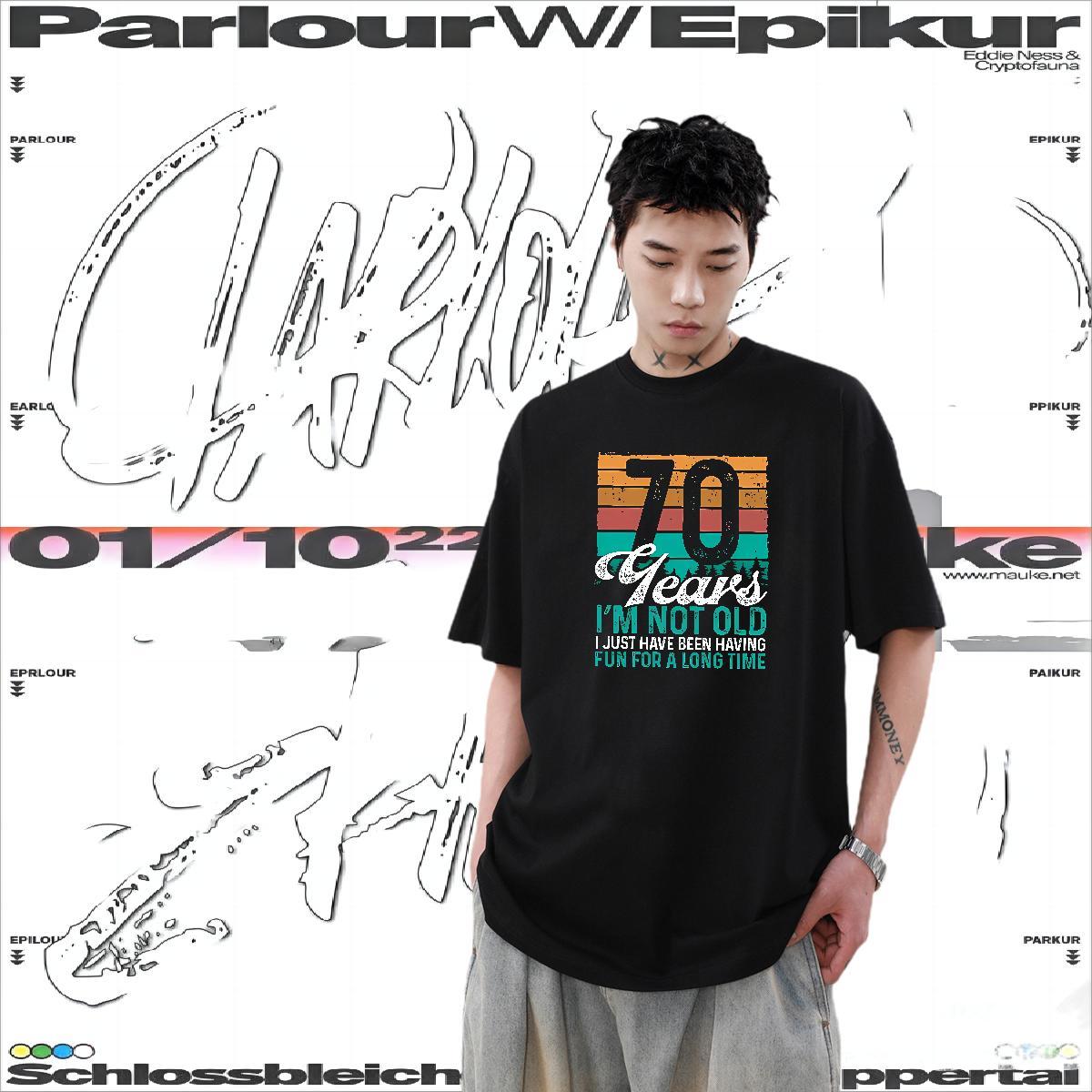 Free Shipping Man T Shirts letter Tee Shirt 100% Cotton 230g Spring Summer Classic Plus Size Cartoon Short Sleeve O-Neck Mens Tshirts