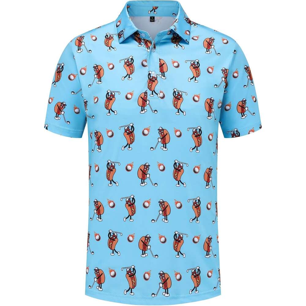 Fashion Mens Polo shirt Funny Golf for Men Performance Moisture Wicking Quick Dry Athletic Short Shirts Polos shirts tshirt Casual tops summer clothes