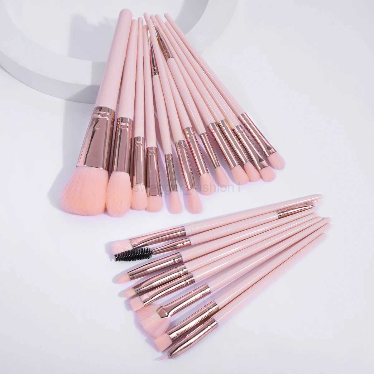 MAANGE 20PCS Makeup Brush Cushion Puff Set Pink Kabuki Foundation Powder Concealer Eyeshadow Eyebrow Brushes Mini Triangle PuffXJ240807