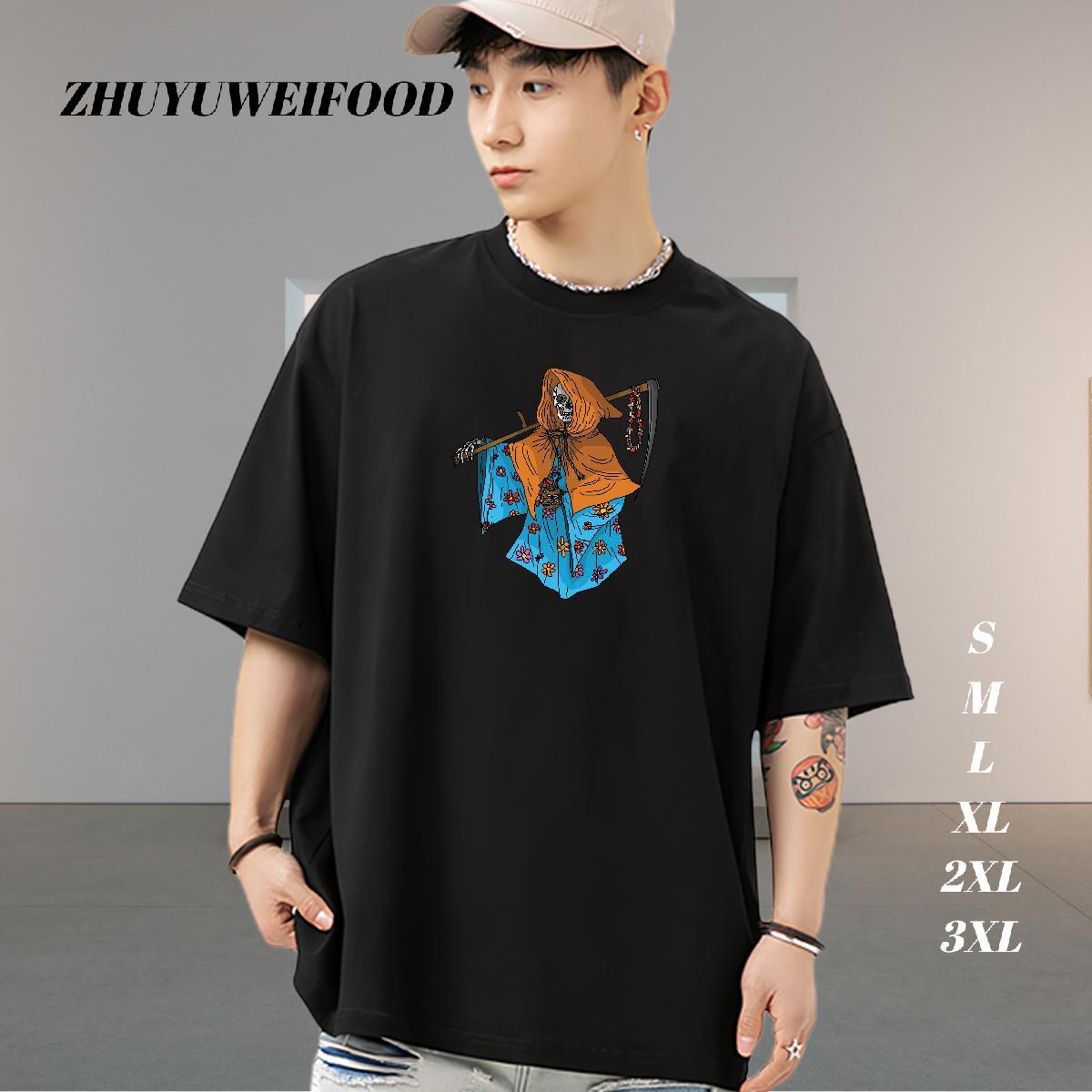 Designer Fashion T shirt skull Clothings 230g 100% Cotton Sports Casual Free Shipping Anime Breathable Short Sleeve Men Tops Tees