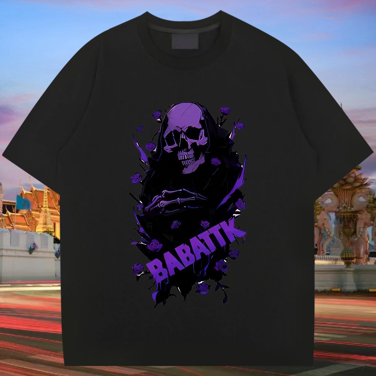2024 Designer T Shirts Men skull Tops Shirt 230g Cotton Summer Casual Popular Anime O Neck Short Sleeves Men Clothes T-Shirt