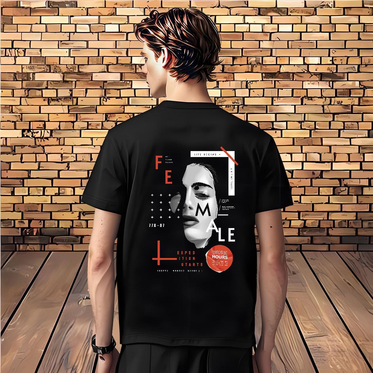 Fashion New Men T Shirts portrait Tops Tees 230g Cotton Outdoor Loose Custom Printing Short Sleeve O-Neck Mens Tshirts