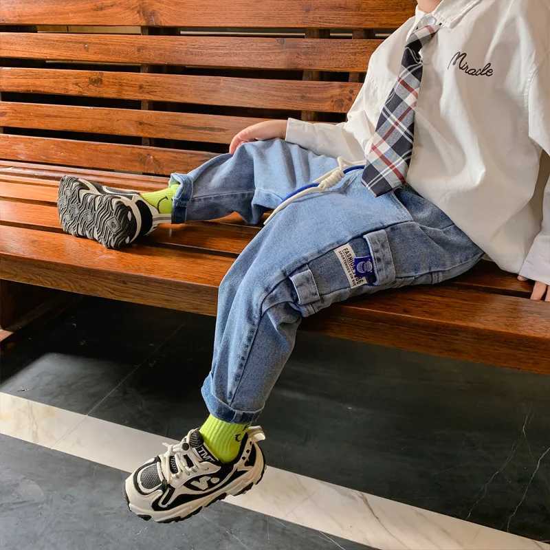 Jeans Lace Up Baby Spring Autumn Jeans Pants For Boys Children Kids Trousers Clothing Teenagers Gift Home Outdoor High Quality