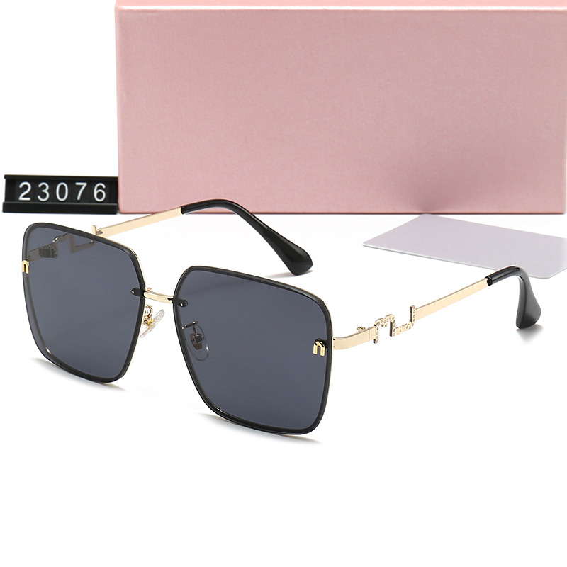With Box Set New Fashion Rimless Cat Eye Sunglasses Brand Designer Women Metal Sun Glasses Luxury Lady UV380 Shades Eyewear