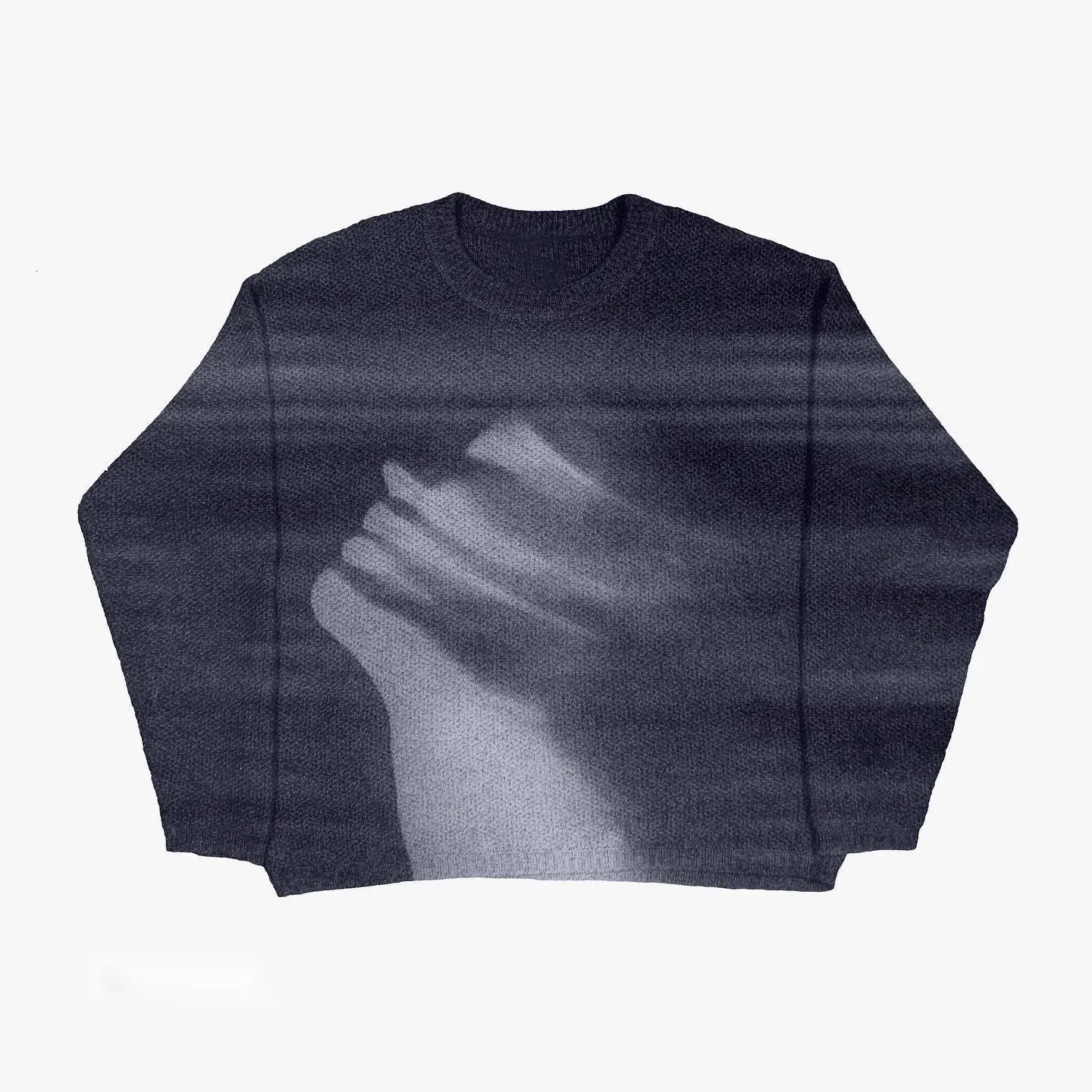 Autumn and Winter Knitwear Sweaters Harajuku Fashion Clothing Knit top Pullover Loose O-neck Gothic Harajuku Street Knit Sweater 240807