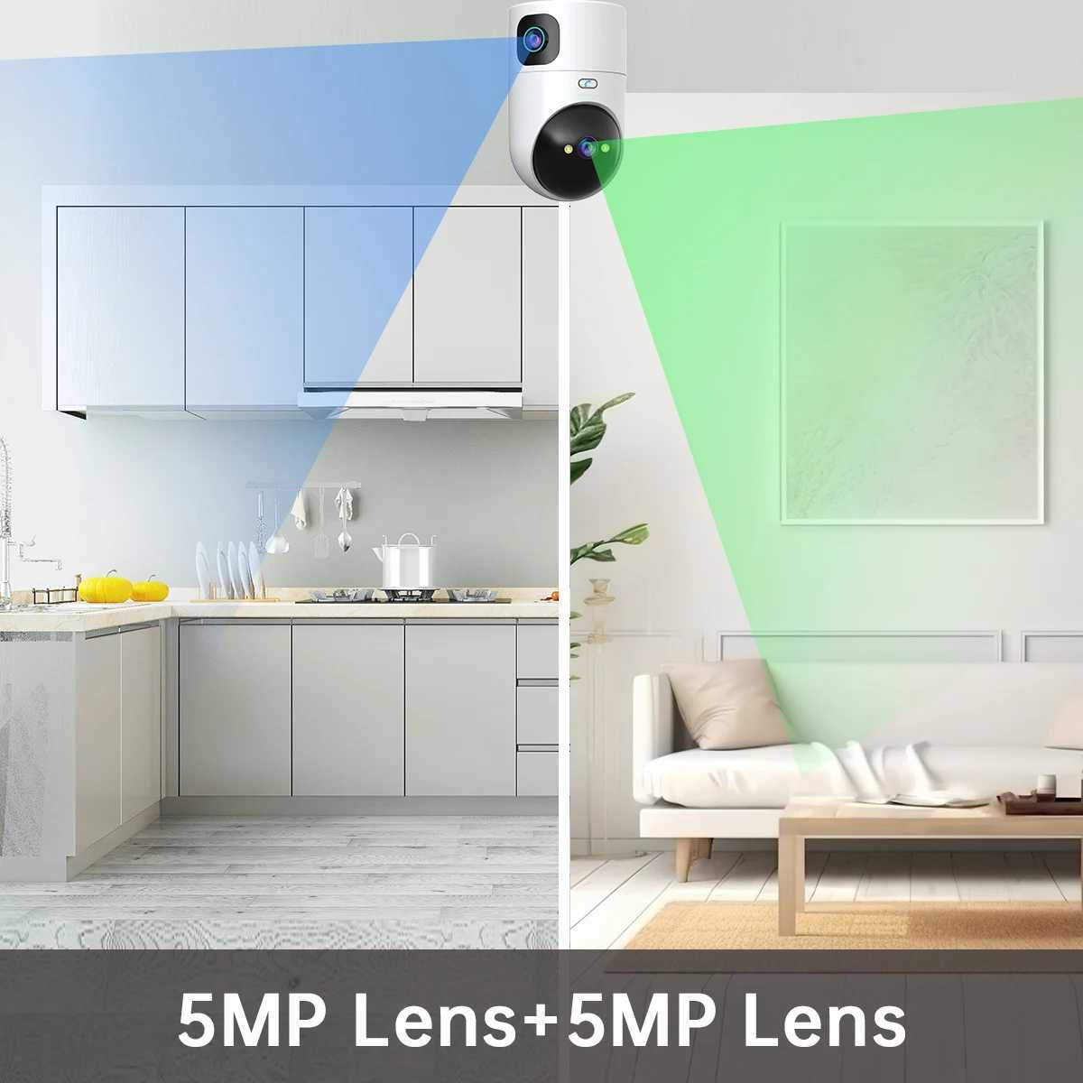 JOOAN 5K 10MP PTZ IP Camera WiFi Dual Lens Camera Home Color Night CCTV Surveillance Camera Auto Tracking Smart Baby MonitorM240806