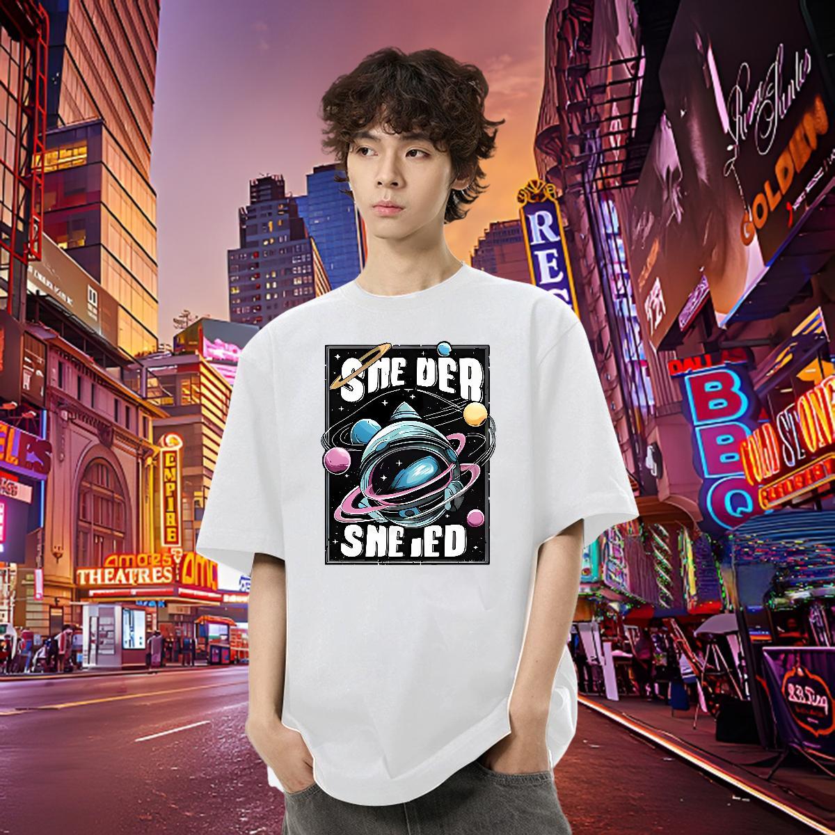 Wholesale Men T Shirts star Tshirts 230g Cotton Spring Summer High Quality Cartoon Printing L-4XL Short Sleeve Soft Mens Tshirts
