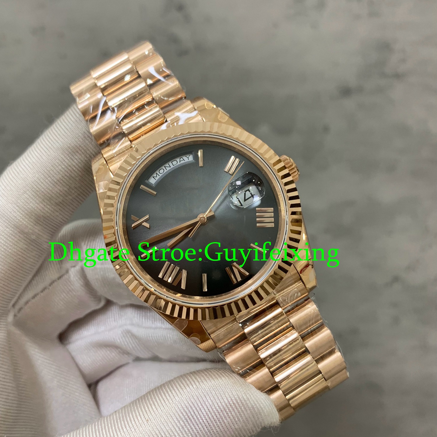 2024 Latest men 40mm 228235 watches BP Factory Date just DD Gradient Gray Rome Dial Diamond Markers Watches 2 Piece End Link Brtacelet BPF men's Rose Gold Wristwatch