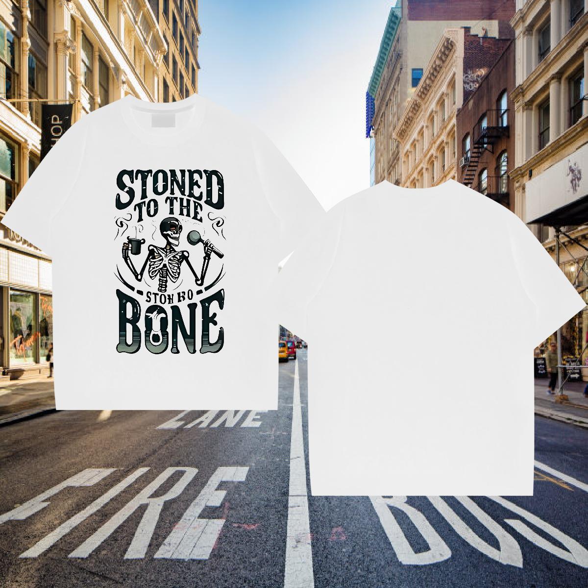 New Designer T shirt skull Tops 230g 100% Cotton Sports Casual Cool Anime Print Breathable Crew Neck Men Clothes T-Shirt