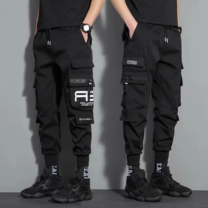 Mens Aarmy green cargo pants casual hiphop hit color multi pocket Trouser Streetwear sports mens size M5XL w240824