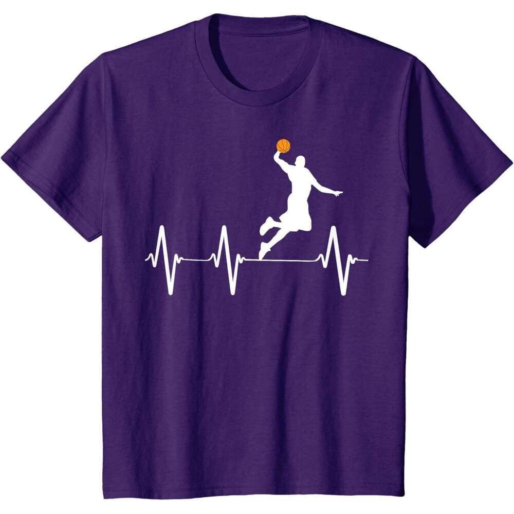 T shirt for Mens Basketball Heartbeat Shirts for Men and Boys T-Shirt shirts tshirt graphic tee Casual tops summer clothes Short sleeve Free shipping