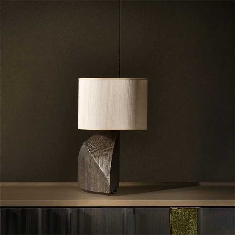 Resin Desk Lamp Modern Special Creative Fabric Art E27 Bedside Lighting Decor Living Room Bedroom Lamps Table Lights Y240806