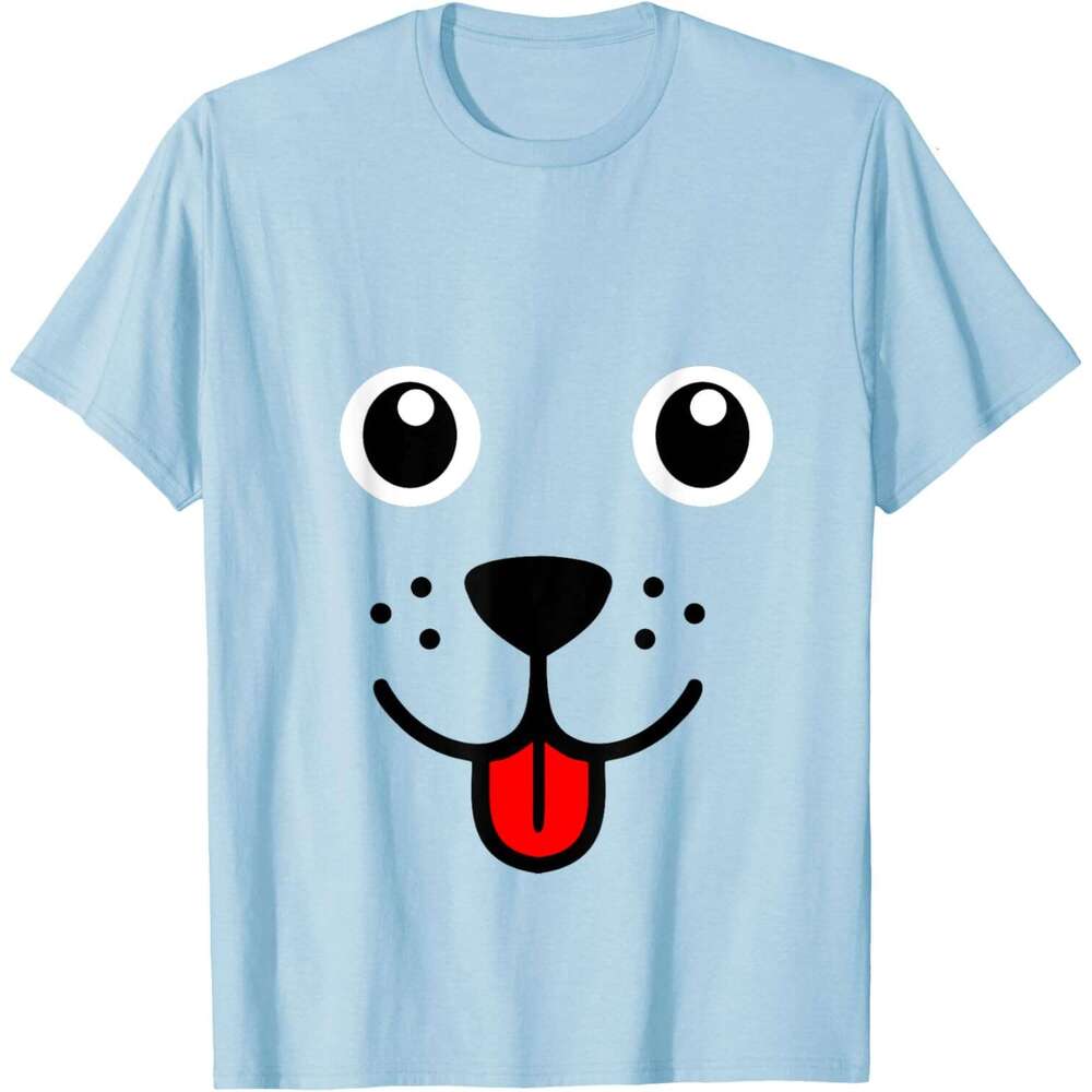 Mens T shirt Funny Pet Animal Dog Puppy Happy Emoticon Face Gift T-Shirt shirts tshirt graphic tee Casual tops clothes Short sleeve