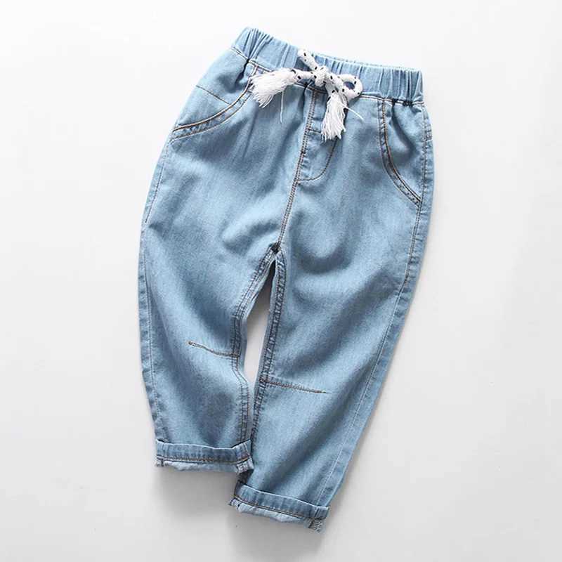Jeans Summer kids boys girls clothes elastic band loose thin denim trousers for toddler children clothing out wear cool jeans pants