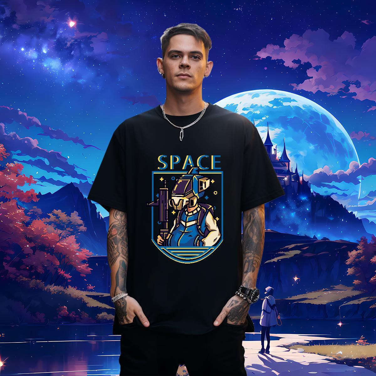 Brand Men T Shirts robot Tops Tees 100% Cotton 230g Hip Hop Wholesale Anime Breathable Short Sleeve Men Clothes T-Shirt