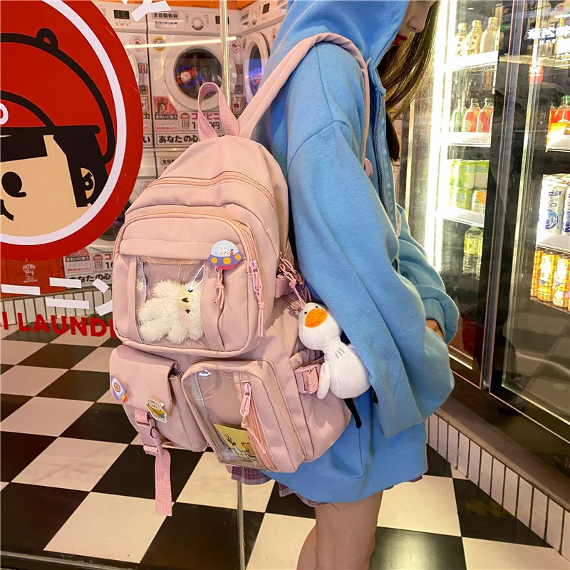 Korean highcapacity backpack for women Kawaii high school students bag teenagers and girls sweet waterproof travel 240807