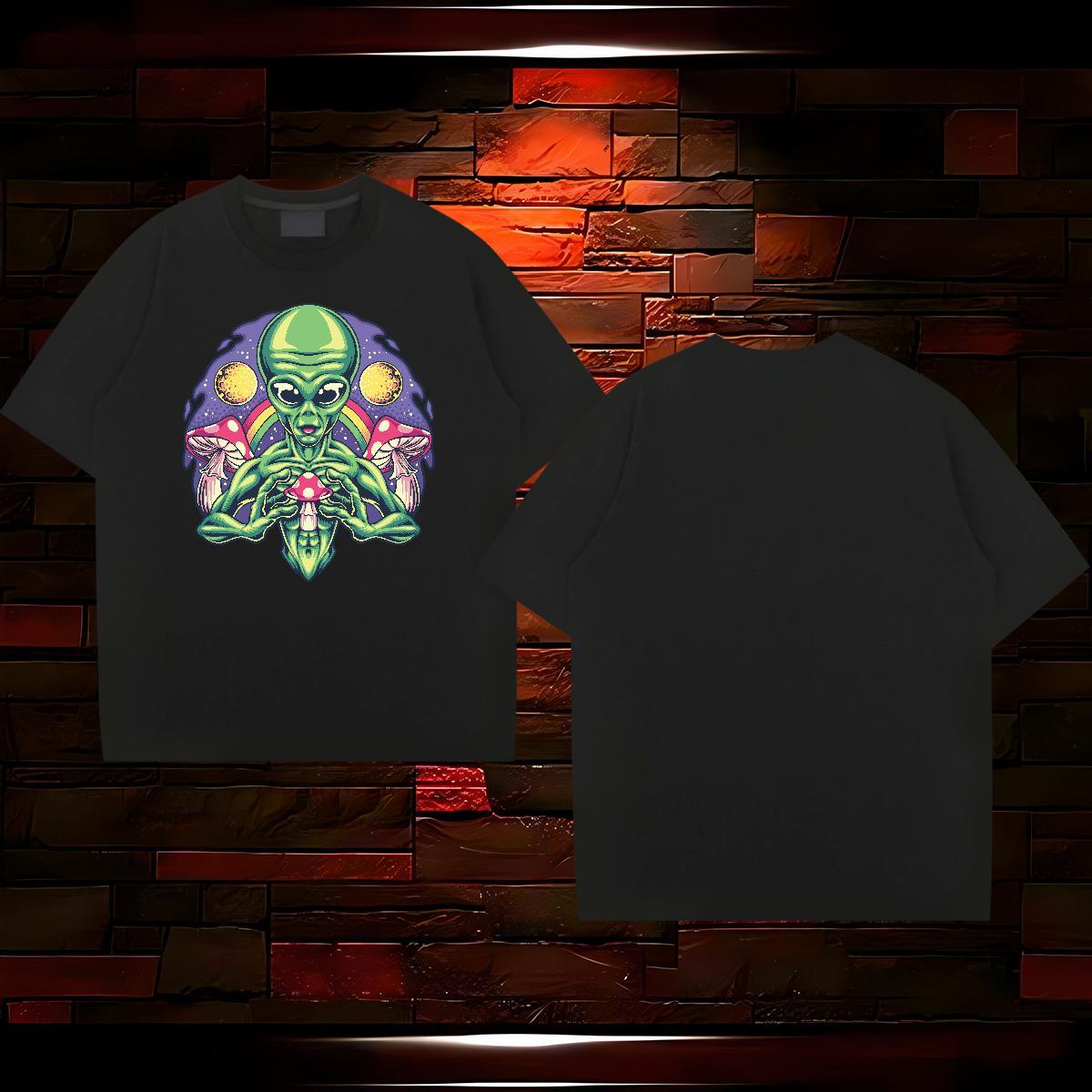 2024 Summer Men T Shirts ET Tees 230g 100% Cotton Outdoor Loose Black Oversized Breathable Short Sleeve Tshirts