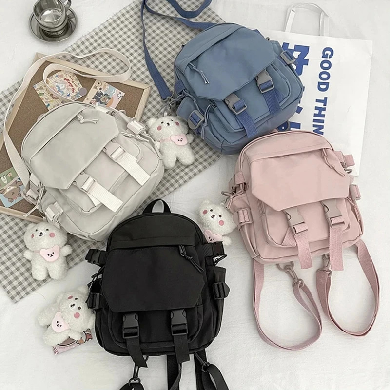 Fashion Kawaii Mini Backpack Womens Shoulder Bag Teen Girls Multi functional Small Travel School 240807