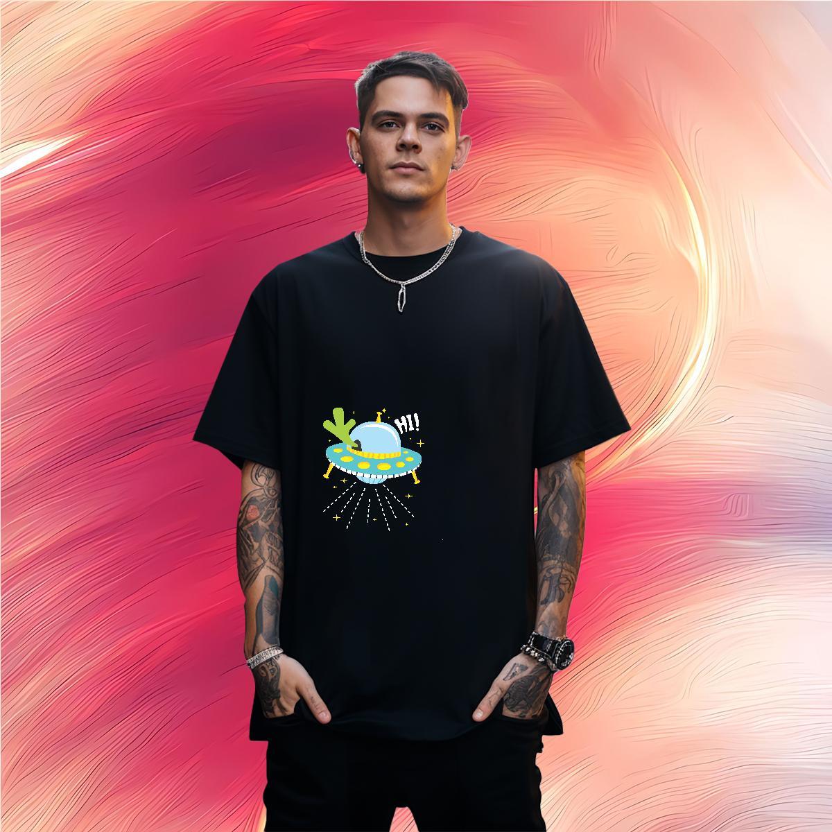 Stylist T-Shirts for Men ET Clothings 230g 100% Cotton Daily Outfit Brand DIY Logo Oversized Crew Neck Breathable Men Clothes T-Shirt