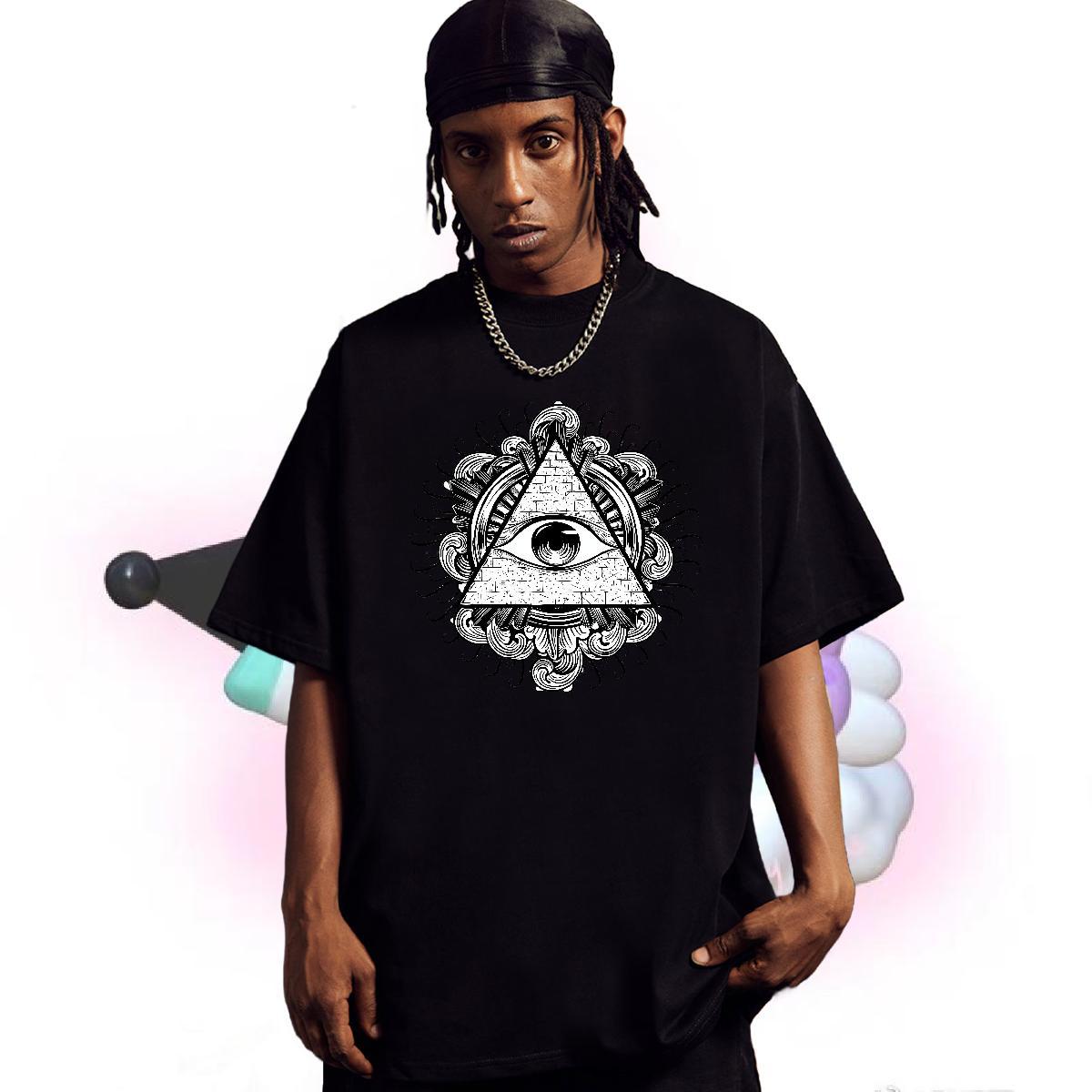 Brand T shirt eye of the devil Clothes 230g 100% Cotton Outdoor Wholesale Oversized 3XL 4XL Breathable Short Sleeve Couples T Shirts