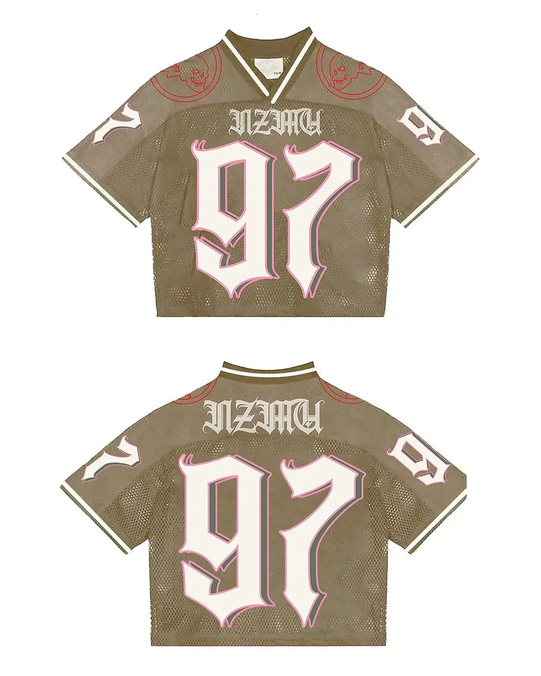 Y2K T Shirt Gothic Fashionable Breathable Splicing Loose Football Jersey Streetwear Casual Breathable Unisex Short Sleeve Top 240807