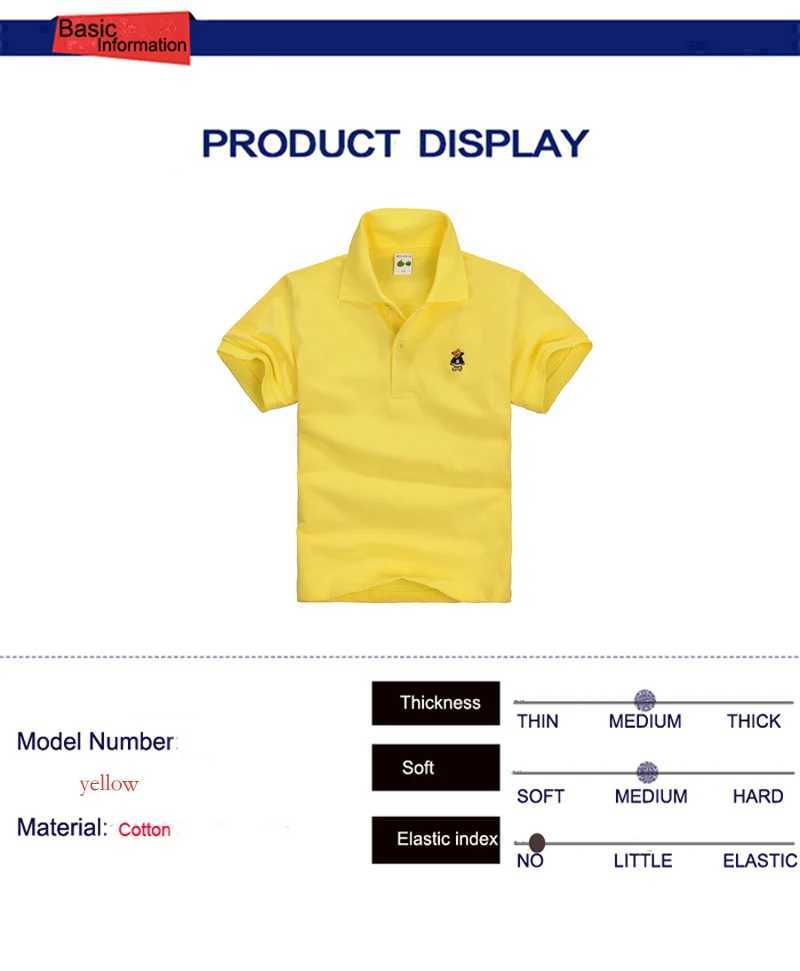 Jumping Meters Youth Polo Shirt Spring Boys Short Sleeve Solid Color All Cotton Collar Embroidered Button School Clothing W240806