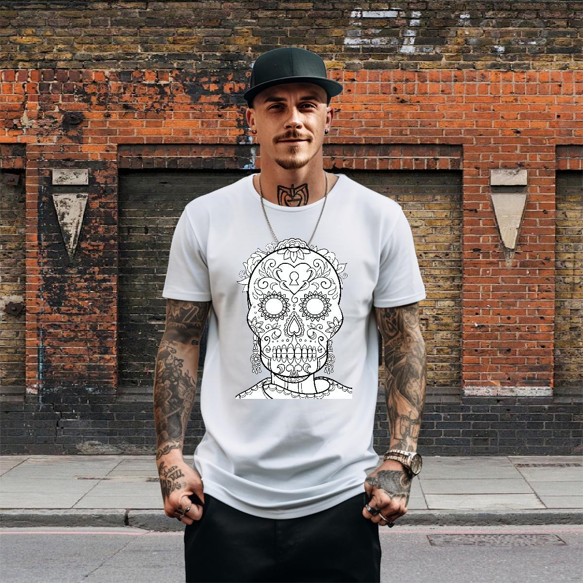 Designer Man T Shirts skull Clothings 230g Cotton High Street Hip Hop Cool Graphic Short Sleeve O-Neck Men Tees