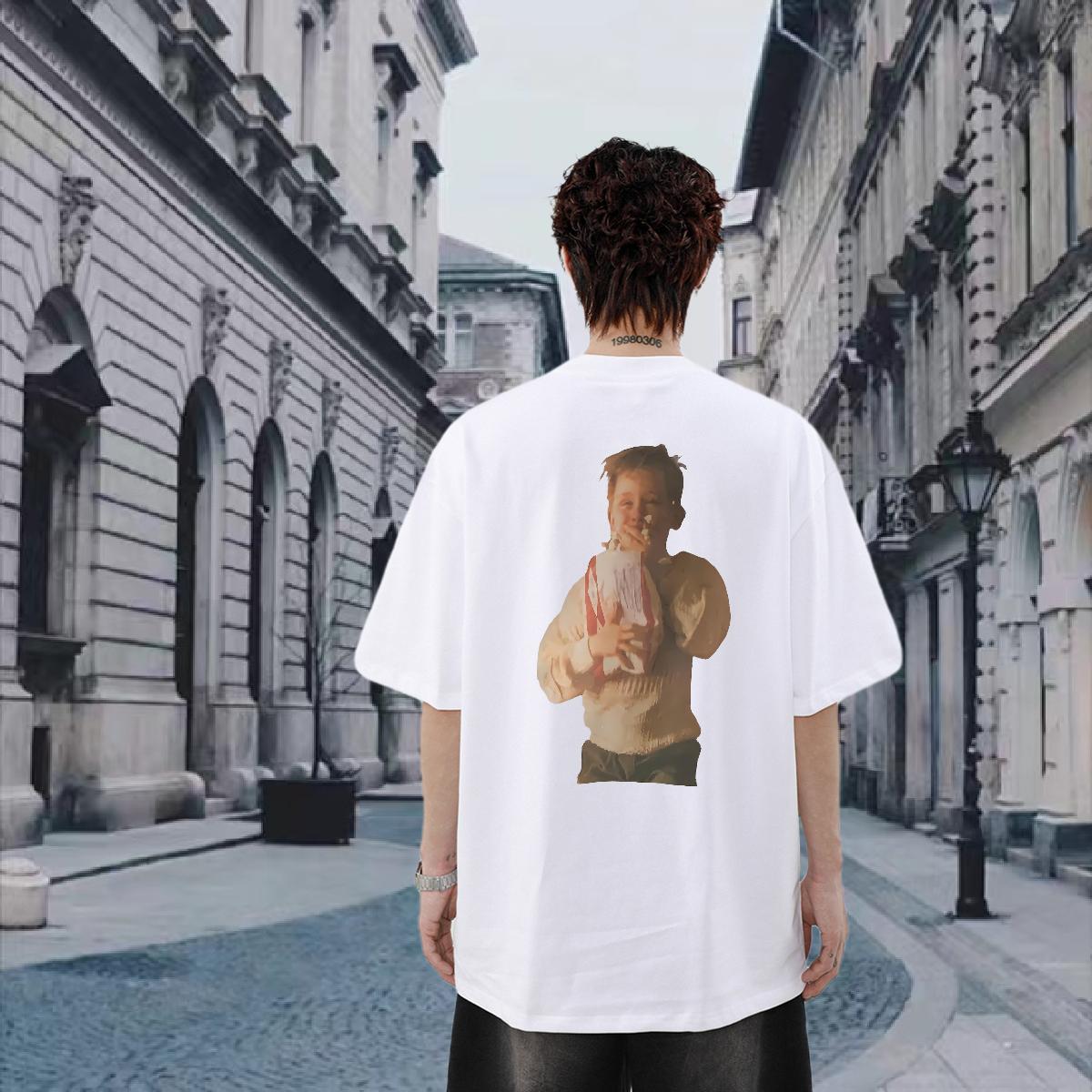 2024 Summer Men T Shirts portrait Tops Shirt 230g 100% Cotton Anime Printing Street Soft Oversized Breathable Short Sleeve Tshirt for Man Woman