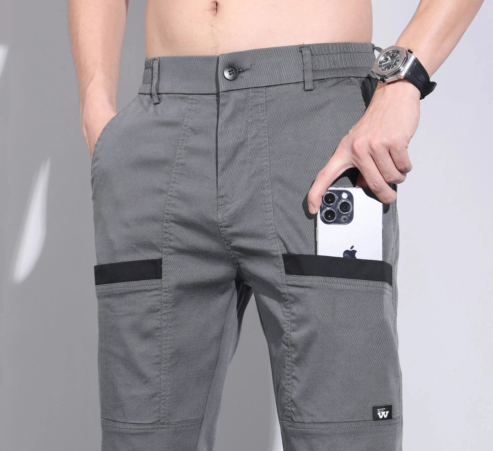 Summer Ice Silk Mens Golf Pants High Quality Elastic Fashion Casual Breathable 240806