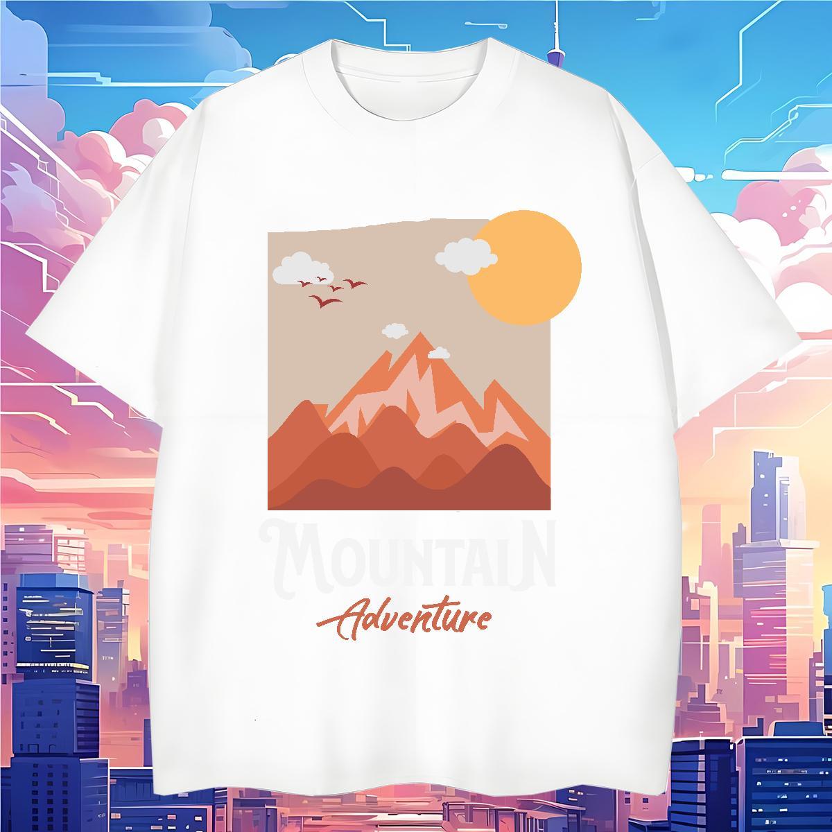 Designer T-Shirts for Men mountains Clothings 230g Cotton Sports Casual Unisex Graphic Short Sleeve O-Neck Men Tees