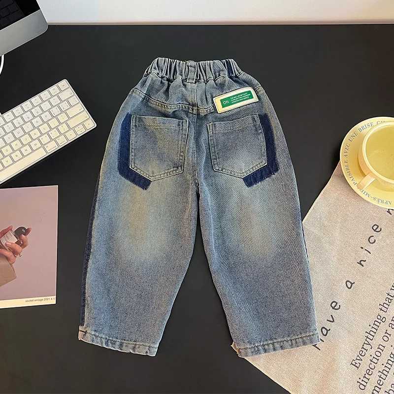 Jeans Boys Jean Pants Long Trousers Cotton 2024 Perfect Spring Autumn Babys Kids Pants Teenagers Outwear Childrens Clothing