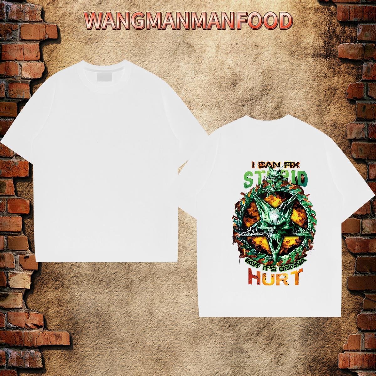 Classic T-Shirts skull Wear 230g Pure Cotton Casual Beach Brand Custom Cartoon Crew Neck Tshirt for Man Woman