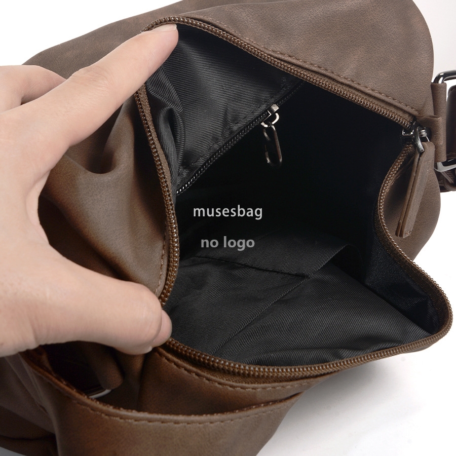 New high quality men's casual simple ins style soft side solid color single shoulder crossbody bag