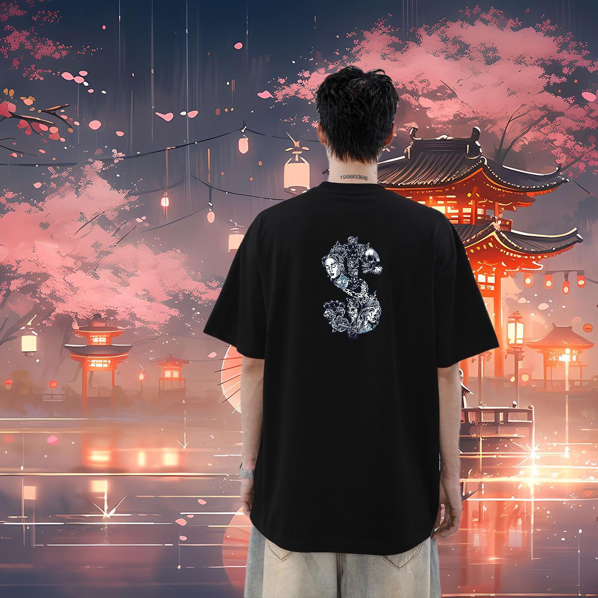 Custom Man T Shirts skull Tshirts 230g Cotton Sports Casual High Quality White Plus Size Breathable Short Sleeve Men Tshirts