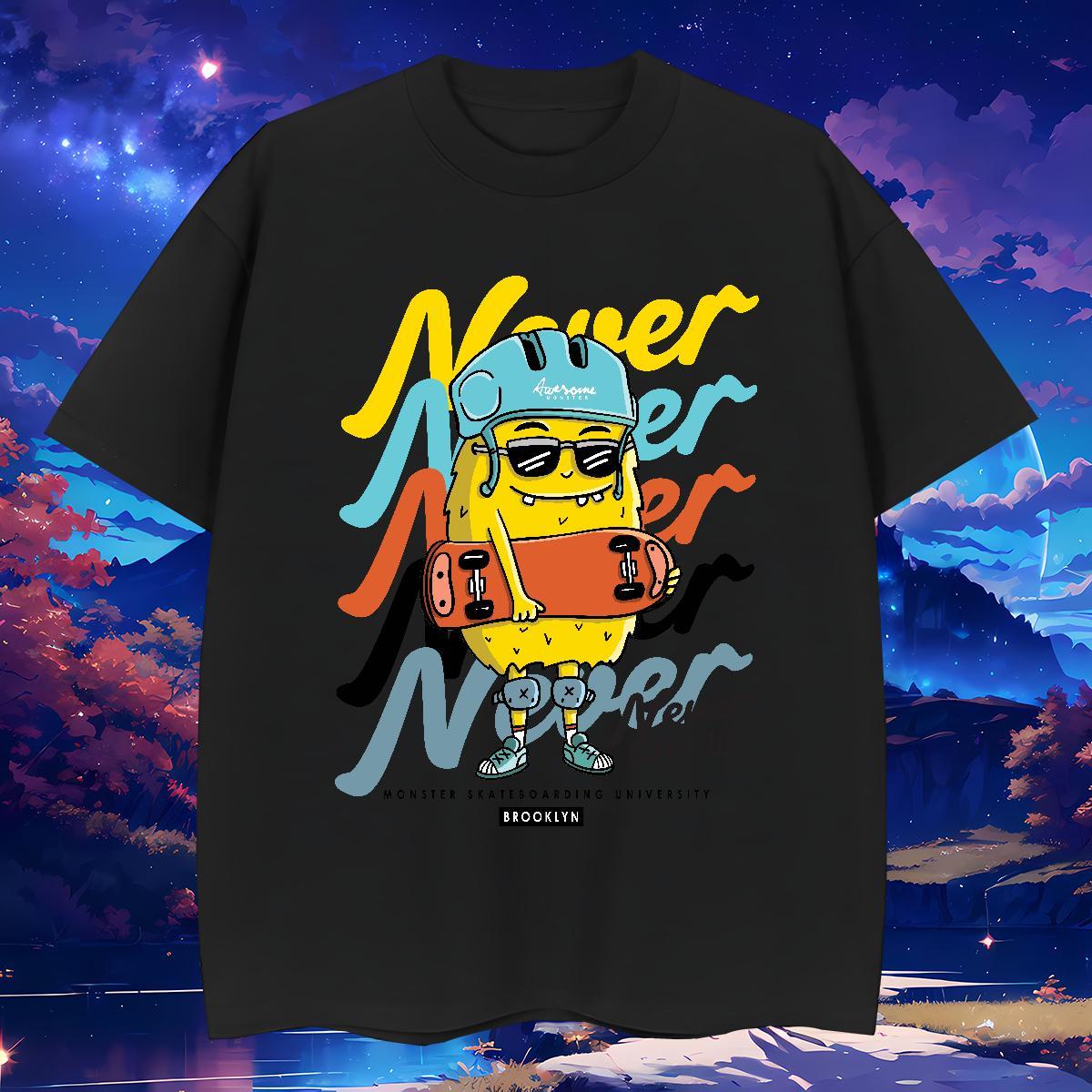 New Mens T Shirts ET Tops Shirt 230g 100% Cotton Daily Wear Loose Customized Print O-Neck Short Sleeve Mens Tshirts