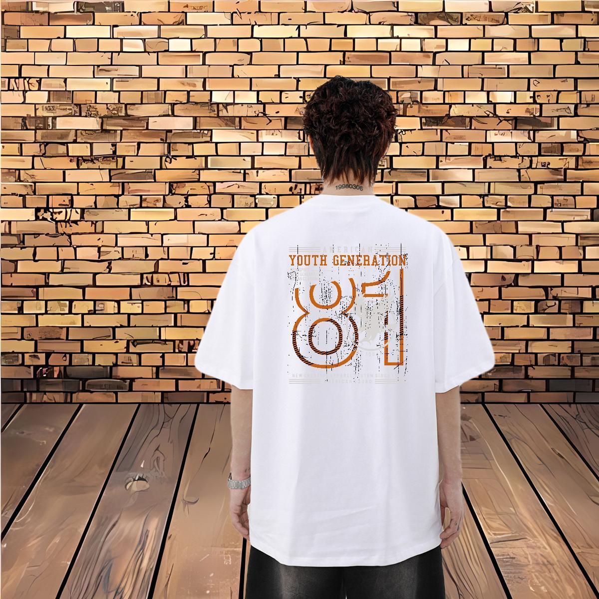 Fashion New T Shirt For Man letter Tees 100% Cotton 230g Street Cool Custom Big Size Breathable Soft Men Clothes T-Shirt