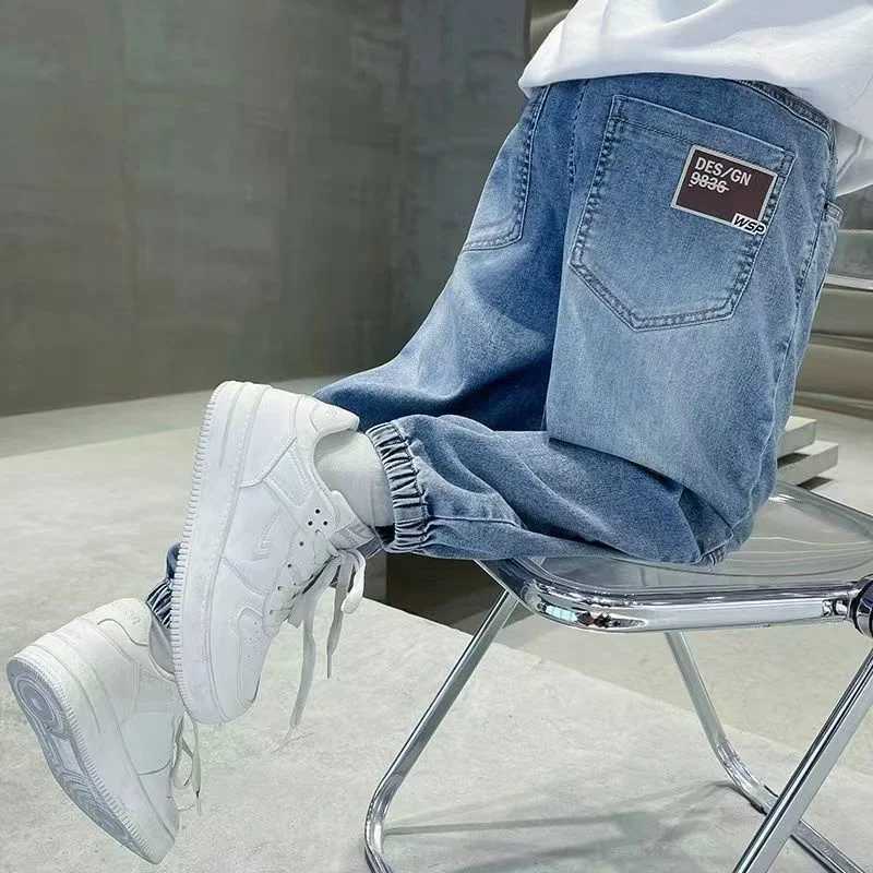 Jeans Boys Jean Pants Long Trousers Cotton 2024 Newest Spring Autumn Babys Kids Pants Teenagers Outwear High Quality Childrens Cloth