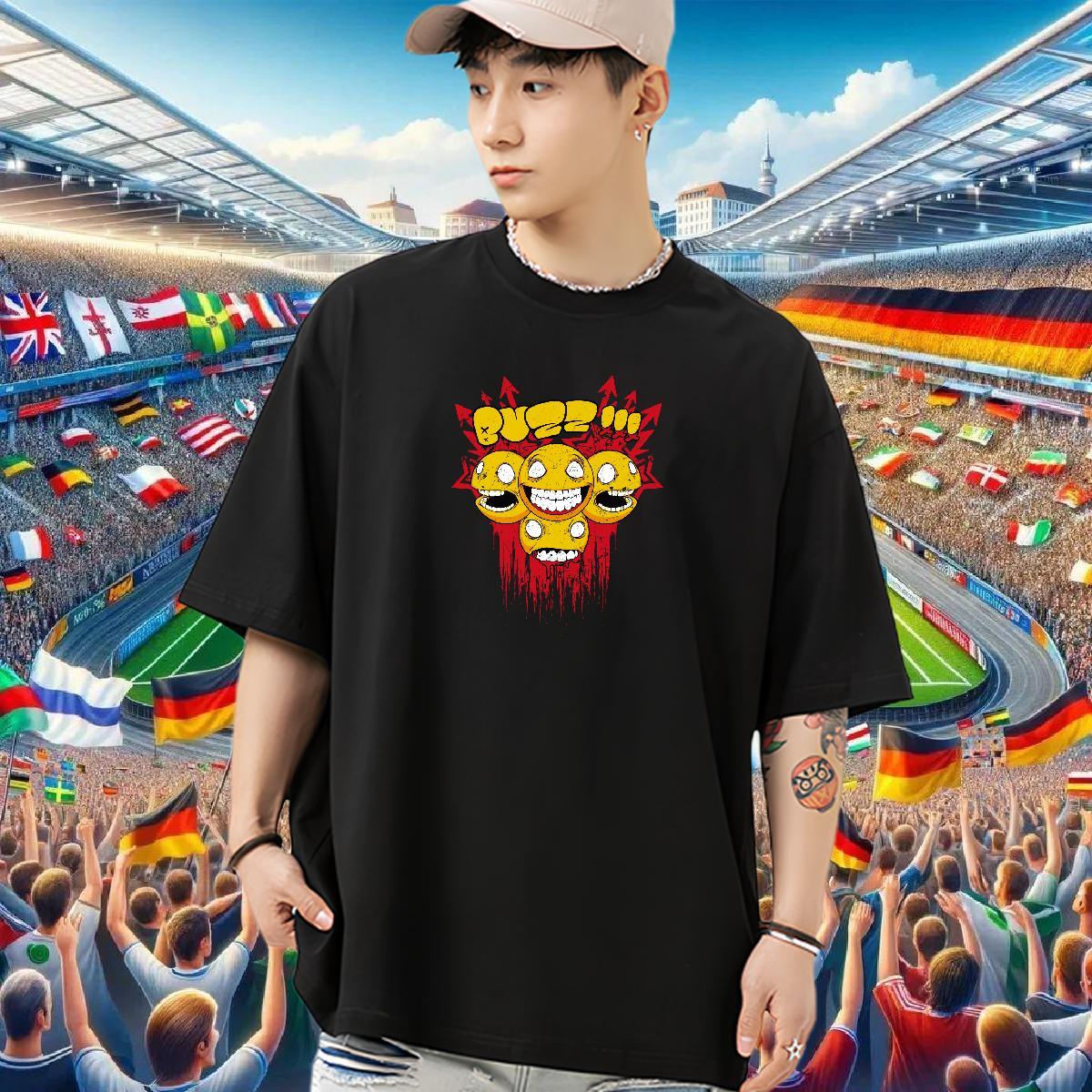 Brand T Shirt For Man skull Clothes 100% Cotton 230g Casual Classic Custom Cartoon Crew Neck Breathable Tshirts