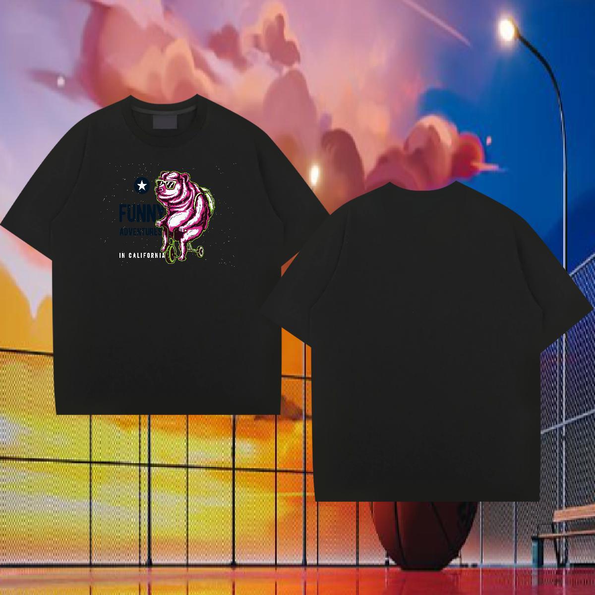 Custom T-Shirts ET Tops Shirt 230g 100% Cotton Summer Casual Unisex Cartoon Print Breathable Short Sleeve Mens Tshirts