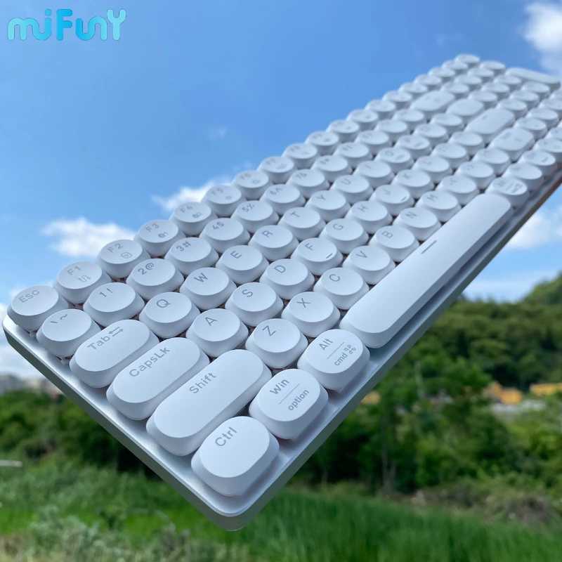 MiFuny Mechanical Keyboard 87 Keys Wireless Low Profile Hot Swap Ultra Thin Switch Metal Panel RGB Gaming Office Work KeyboardsM240715
