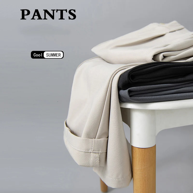 Elastic Waist Small Feet Slim Korean Style Pleated Tapered Blazer Trousers Streetwear Fashion Men Solid Color Casual Pants 240807