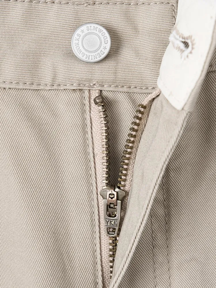 Autumn Loose Straight Cargo Pants Men 320gsm Multipockets Casual Vintage Trouers 240806