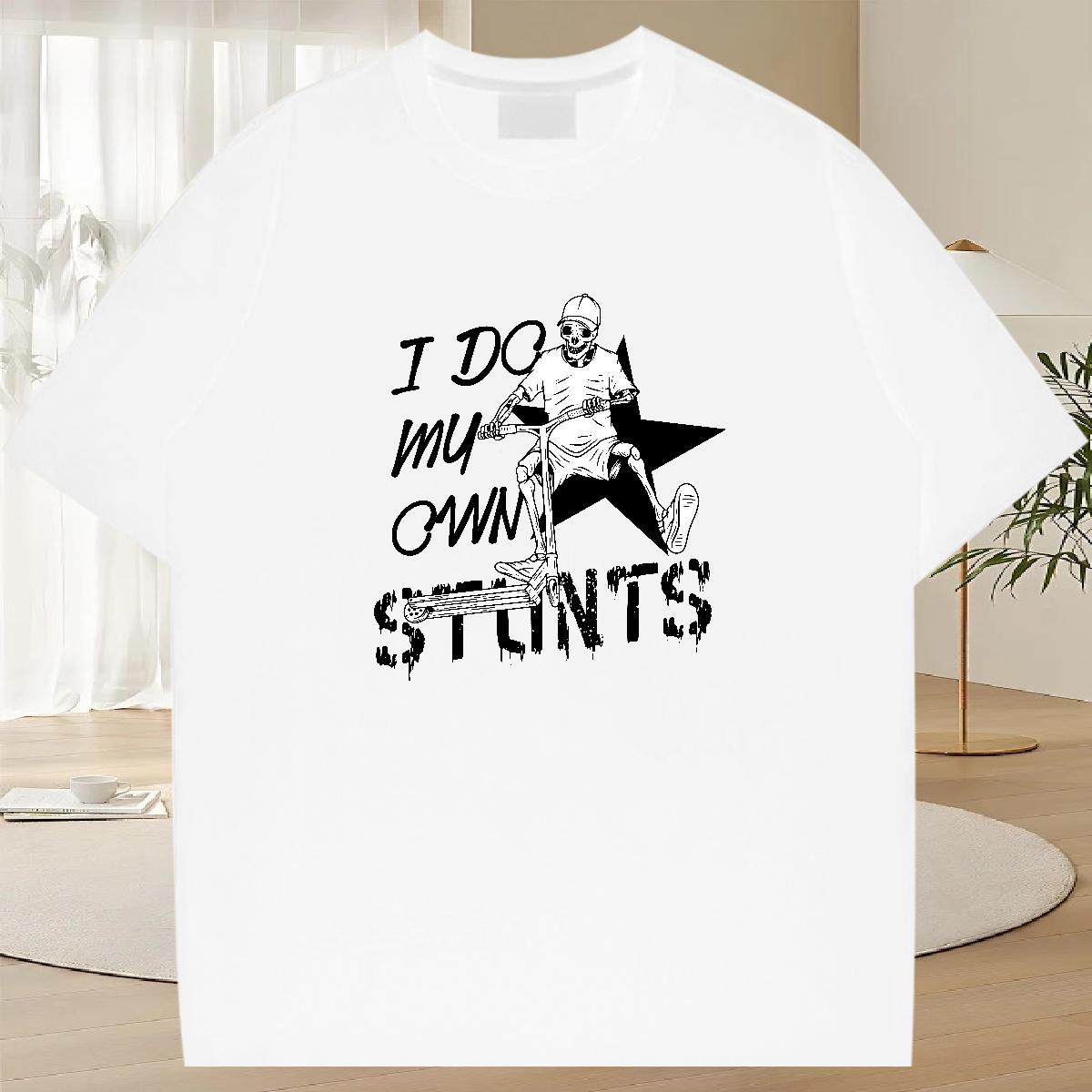 2024 Summer T-Shirts for Men logo Tee Shirt 230g 100% Cotton Street Casual Popular DIY Logo Oversized Short Sleeve O-Neck Tshirts