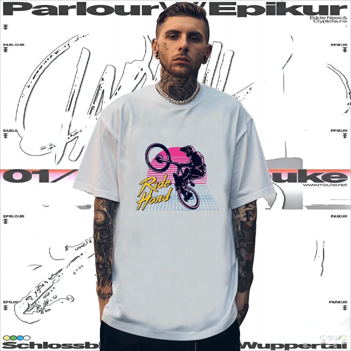 Fashion New Men T Shirts Motorcycle Top Tees 230g Pure Cotton Casual Daily Wear Loose Fit DIY Breathable Short Sleeve Men Clothes T-Shirt