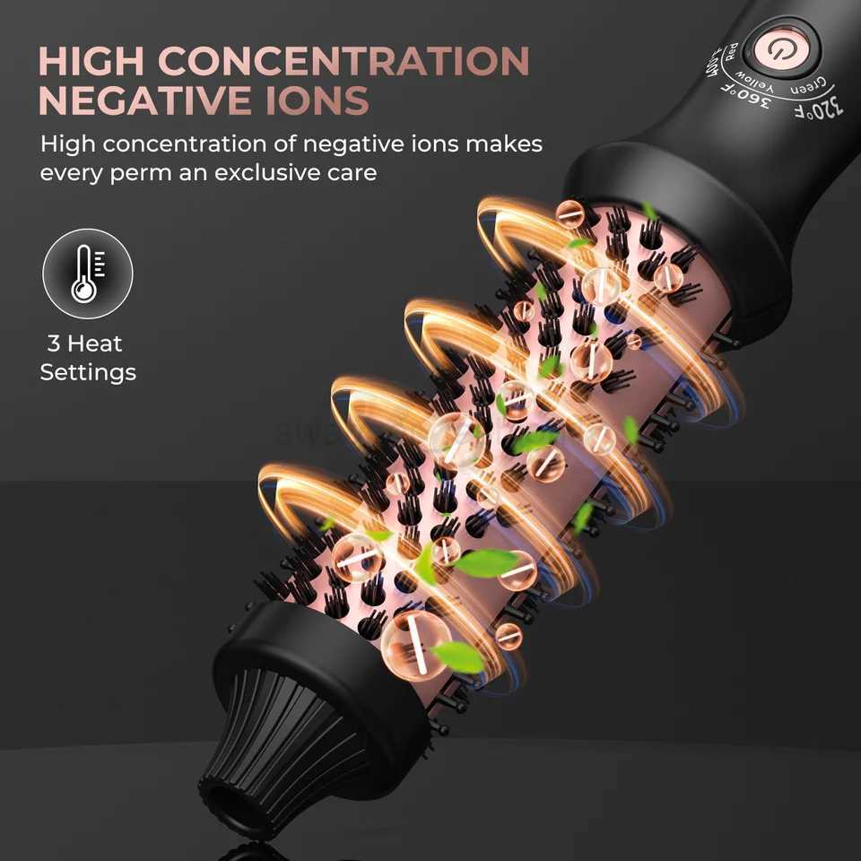 Thermal Brush Blowout 1.5 Inch Heated Round Brush Heated Curling Brush for Curls Volume Dual Voltage Travel Curling IronXJ240807