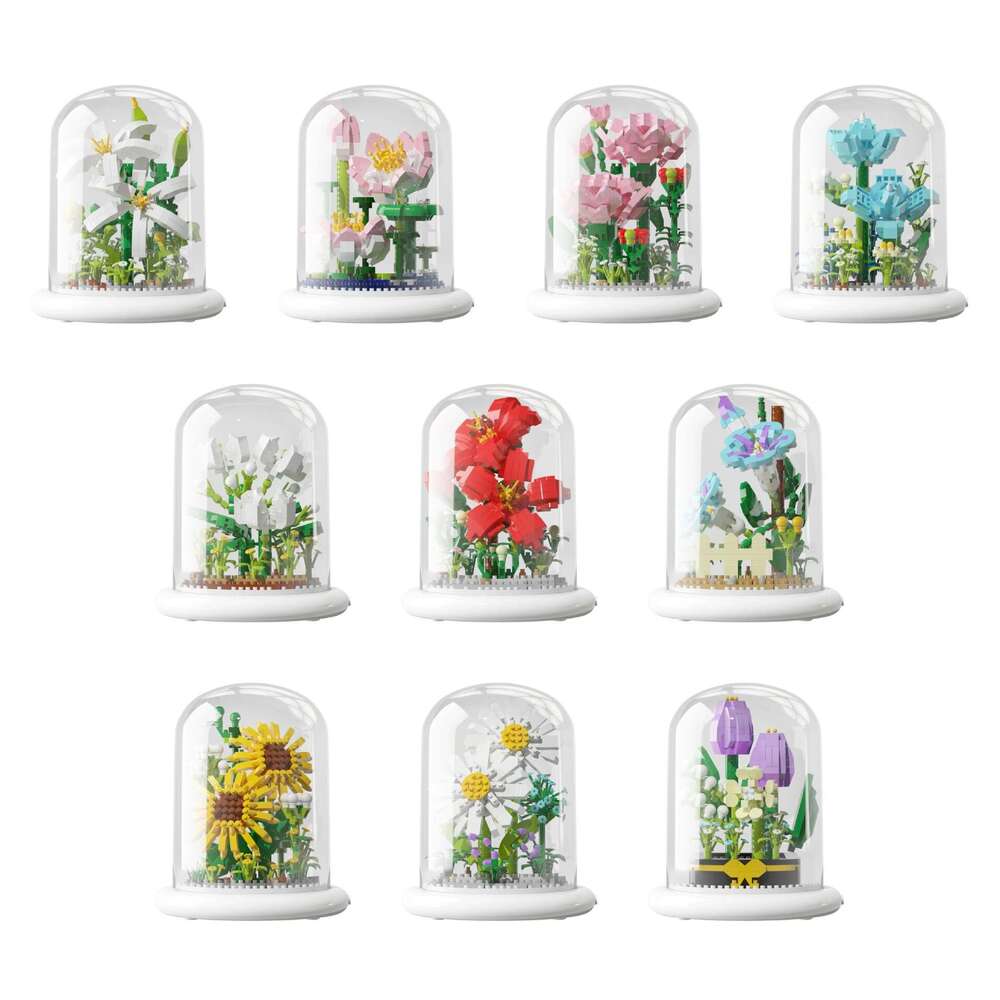Eternal desktop decoration block flower children's puzzle assembly toy bouquet