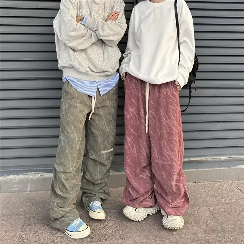 Fashionable Corduroy Pants For Men Straight Leg Casual Bell Bottoms Spring Autumn Trendy Versatile American Style 240806
